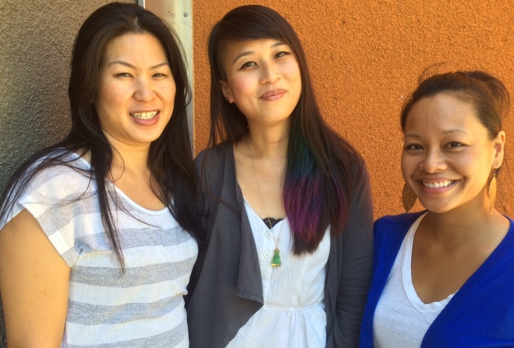  (From left to right): Artists Lan Tran, Care Le and Trinh Mai. 
